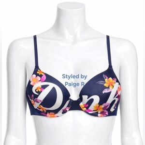 ❤NWT Victorias Secret Pink Lightly Lined Wear Everywhere Bra Floral Logo 32DD